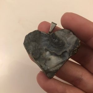 Druzy Quartz Vintage Heart Pendant